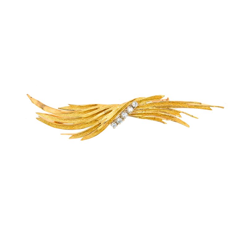 Broche vintage diamants 0.16 carat 2 ors 8.05g Comme neuf -  reconditionné disponible sur Gemme Les Bijoux